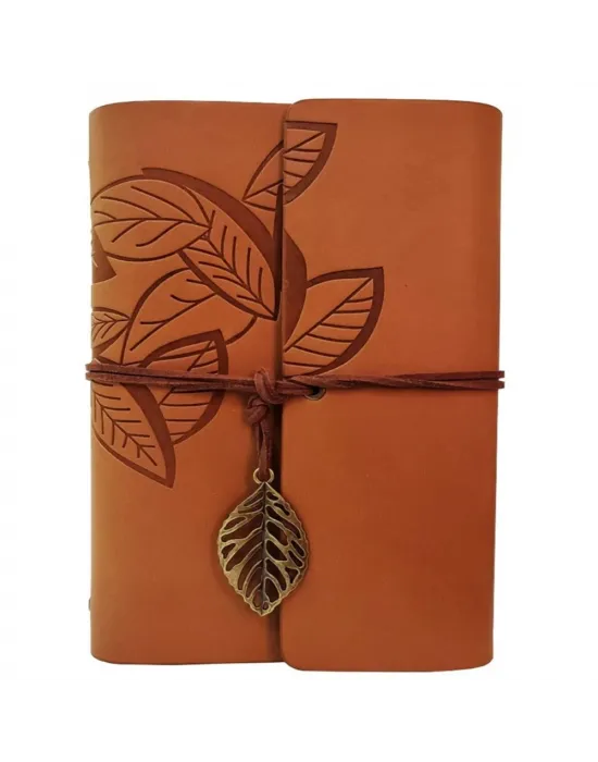 Deri Yaprak Desenli Defter