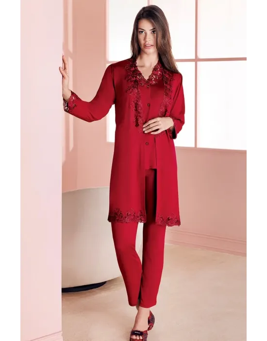 ieg™ Espuar 752 Penye 3lü Sabahlık Pijama Takımı