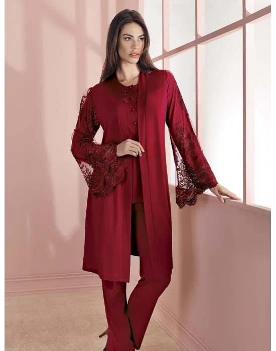 ieg™ Espuar 757 Penye 3lü Sabahlık Pijama Takımı