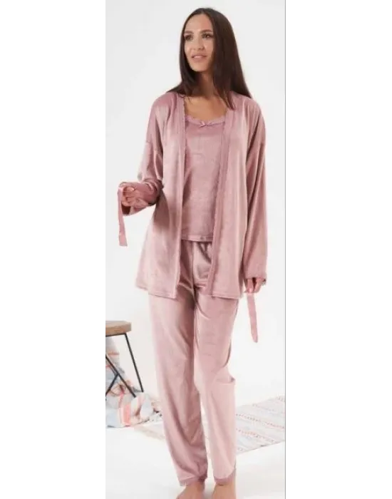 ieg™ Estiva 24397 Bayan Kadife 3lü Pijama Takım