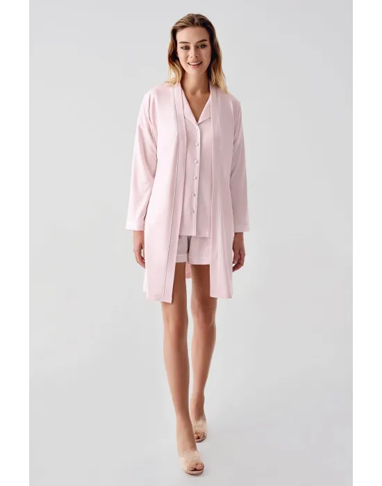 ieg™ Freshness 324 Kadın 4Lü Sabahlıklı Şorlu Pijama Takımı