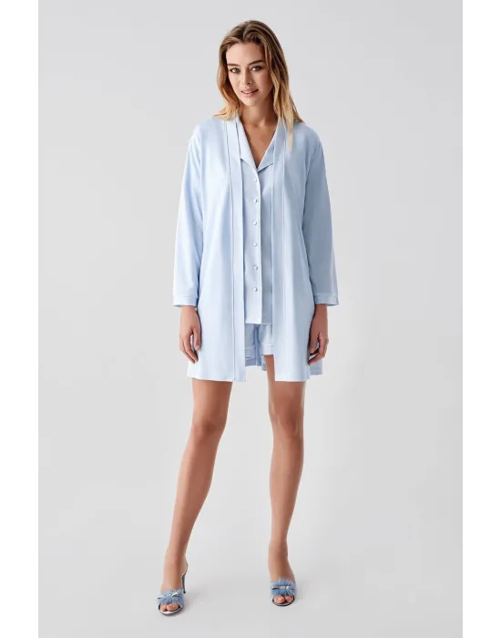 ieg™ Freshness 324 Kadın 4Lü Sabahlıklı Şorlu Pijama Takımı