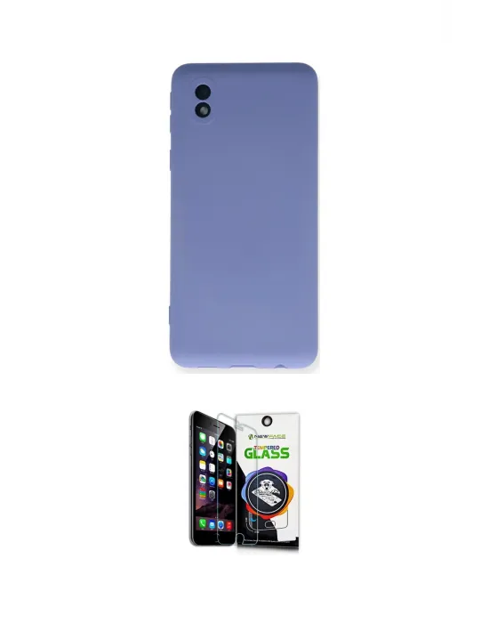ieg™ Galaxy A01 Core Kılıf Ahenk Serisi - Şeffaf Temperli Cam Ekran Koruyucu