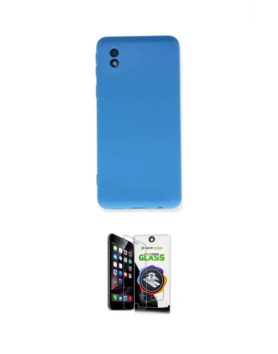 ieg™ Galaxy A01 Core Kılıf Ahenk Serisi - Şeffaf Temperli Cam Ekran Koruyucu