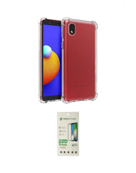 ieg™ Galaxy A01 Core Kılıf İz Form Prime - Siyah 20D Premium Cam Ekran Koruyucu