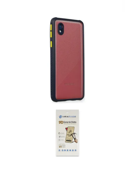 ieg™ Galaxy A01 Core Kılıf Nova Asil Özel Seri - Siyah Mat Seramik Nano Ekran Koruyucu