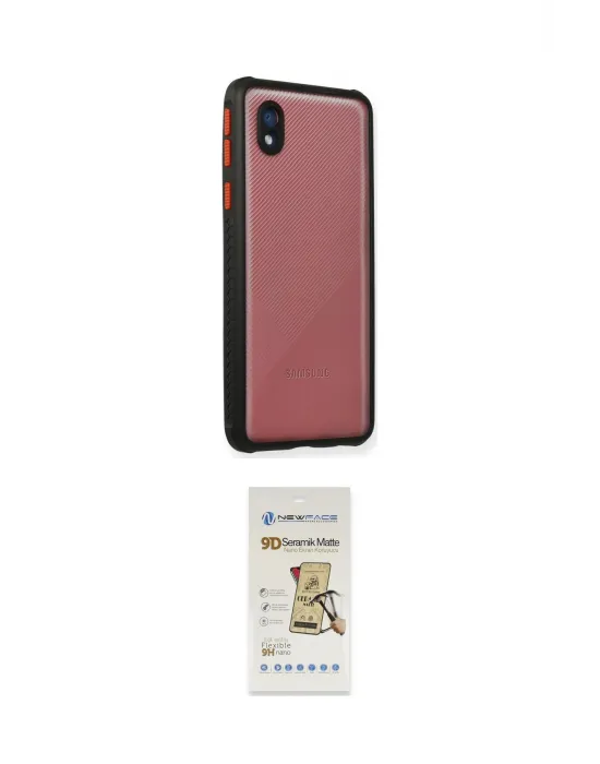 ieg™ Galaxy A01 Core Kılıf Nova Asil Özel Seri - Siyah Mat Seramik Nano Ekran Koruyucu