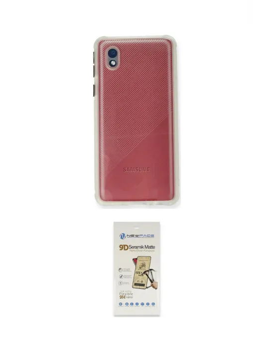 ieg™ Galaxy A01 Core Kılıf Nova Asil Özel Seri - Siyah Mat Seramik Nano Ekran Koruyucu