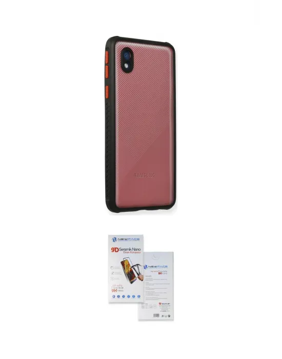 ieg™ Galaxy A01 Core Kılıf Nova Asil Özel Seri - Siyah Seramik Nano Ekran Koruyucu