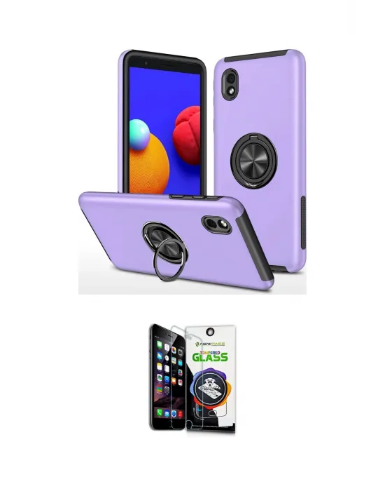 ieg™ Galaxy A01 Core Kılıf Odak Form Prime - Şeffaf Temperli Cam Ekran Koruyucu