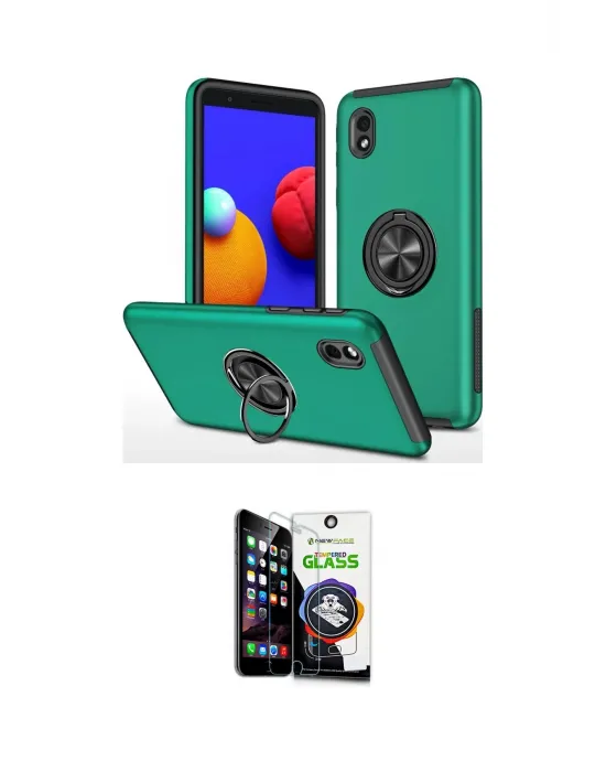 ieg™ Galaxy A01 Core Kılıf Odak Form Prime - Şeffaf Temperli Cam Ekran Koruyucu