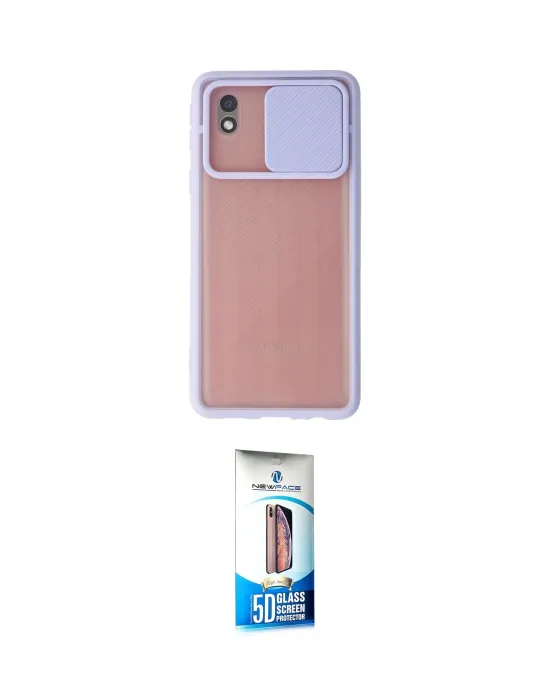 ieg™ Galaxy A01 Core Kılıf Vadi Çizgi - Siyah 5D Eko Cam Ekran Koruyucu