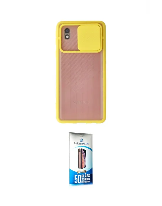 ieg™ Galaxy A01 Core Kılıf Vadi Çizgi - Siyah 5D Eko Cam Ekran Koruyucu