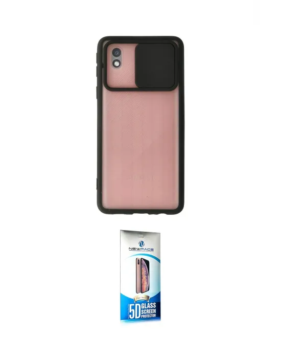 ieg™ Galaxy A01 Core Kılıf Vadi Çizgi - Siyah 5D Eko Cam Ekran Koruyucu