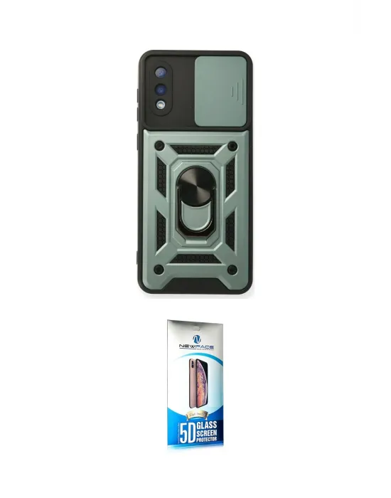 ieg™ Galaxy A02 Kılıf Ahenk Klasik - Siyah 5D Eko Cam Ekran Koruyucu