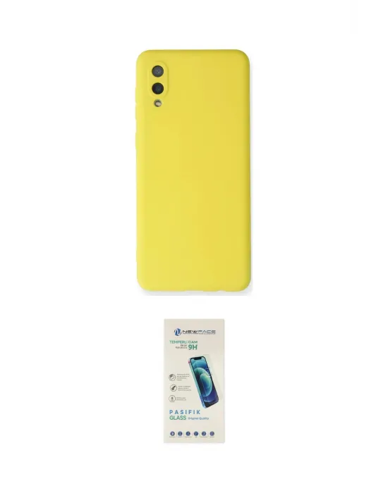 ieg™ Galaxy A02 Kılıf Ahenk Serisi - Şeffaf Pasifik Cam Ekran Koruyucu