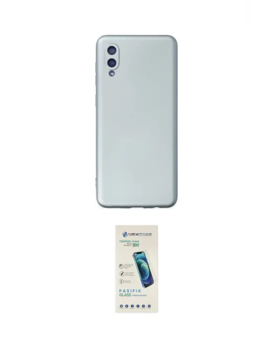 ieg™ Galaxy A02 Kılıf Ahenk Serisi - Şeffaf Pasifik Cam Ekran Koruyucu