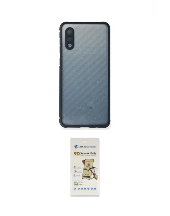 ieg™ Galaxy A02 Kılıf Nova Asil Özel Seri - Siyah Mat Seramik Nano Ekran Koruyucu