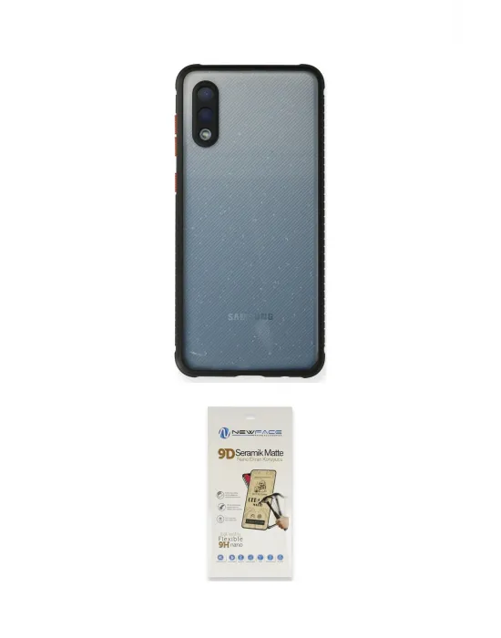 ieg™ Galaxy A02 Kılıf Nova Asil Özel Seri - Siyah Mat Seramik Nano Ekran Koruyucu