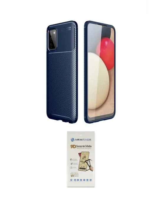 ieg™ Galaxy A02S Kılıf Eksen Form Prime - Siyah Mat Seramik Nano Ekran Koruyucu