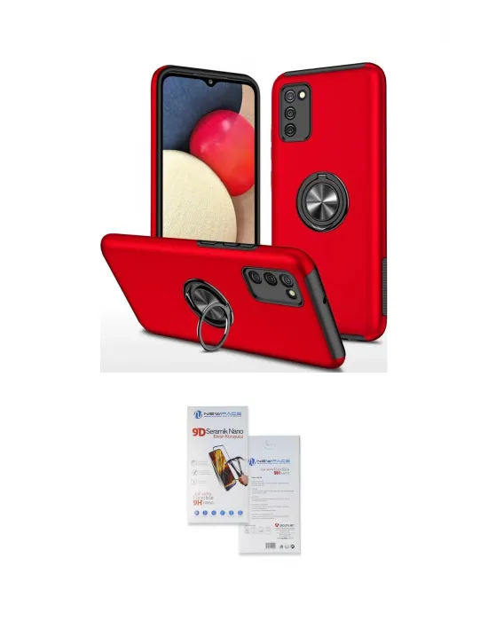 ieg™ Galaxy A02S Kılıf Odak Form Prime - Siyah Seramik Nano Ekran Koruyucu