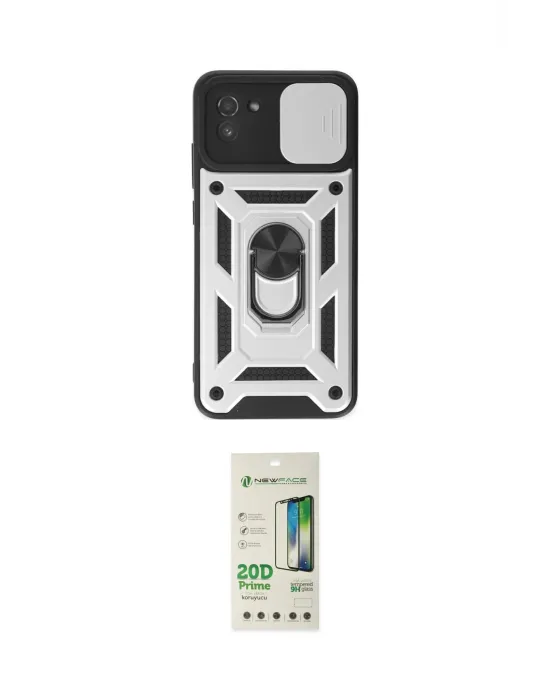 ieg™ Galaxy A03 Kılıf Ahenk Klasik - Siyah 20D Premium Cam Ekran Koruyucu