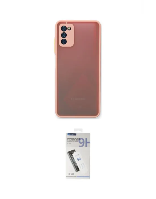 ieg™ Galaxy A03S Kılıf Ahenk Çizgi Serisi - Şeffaf Uv Polymer Nano Ekran Koruyucu