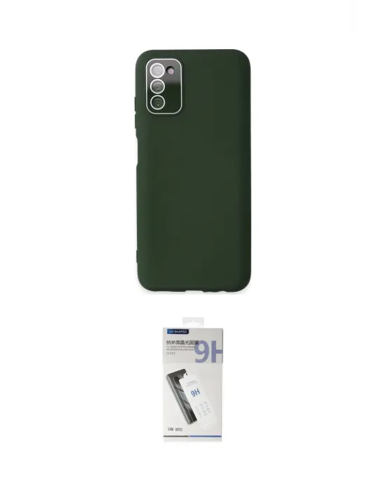 ieg™ Galaxy A03S Kılıf Çekirdek Modern Serisi - Şeffaf Uv Polymer Nano Ekran Koruyucu