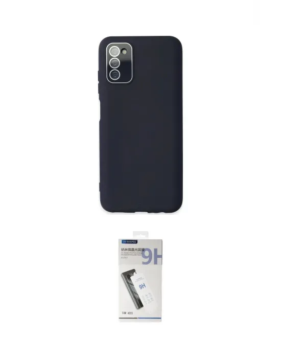 ieg™ Galaxy A03S Kılıf Çekirdek Modern Serisi - Şeffaf Uv Polymer Nano Ekran Koruyucu