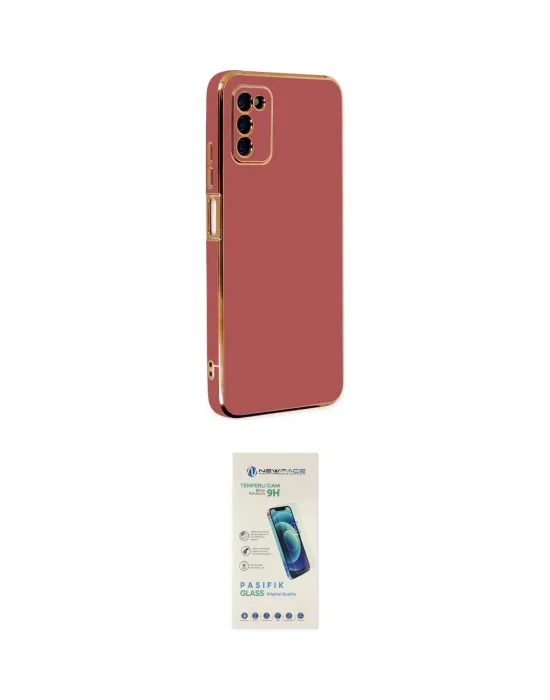 ieg™ Galaxy A03S Kılıf Yankı Serisi - Şeffaf Pasifik Cam Ekran Koruyucu