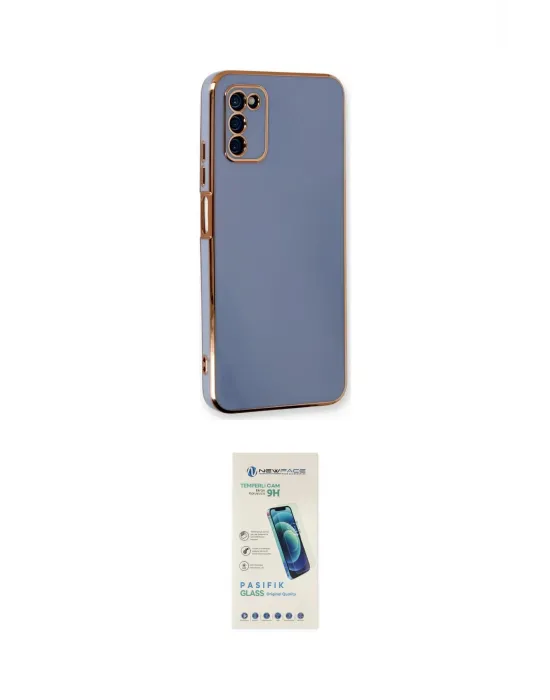 ieg™ Galaxy A03S Kılıf Yankı Serisi - Şeffaf Pasifik Cam Ekran Koruyucu