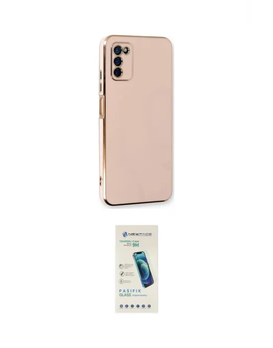 ieg™ Galaxy A03S Kılıf Yankı Serisi - Şeffaf Pasifik Cam Ekran Koruyucu