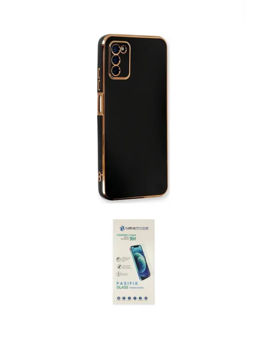 ieg™ Galaxy A03S Kılıf Yankı Serisi - Şeffaf Pasifik Cam Ekran Koruyucu