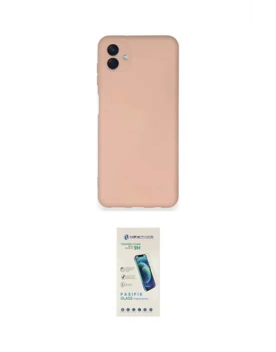ieg™ Galaxy A04 Kılıf Ahenk Serisi - Şeffaf Pasifik Cam Ekran Koruyucu