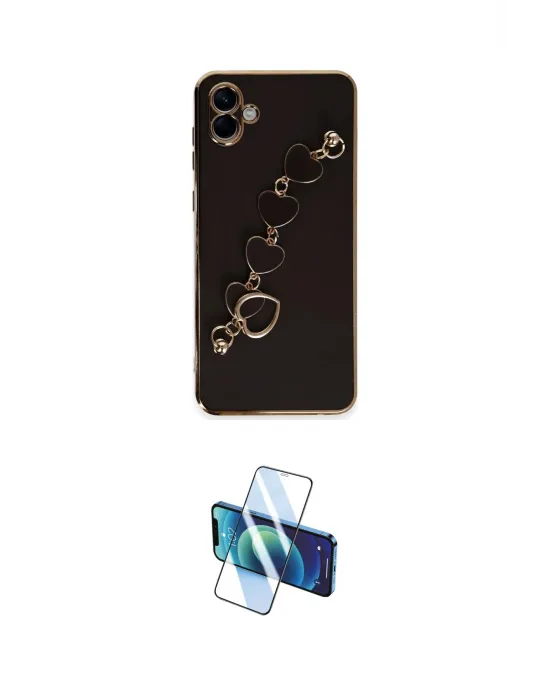 ieg™ Galaxy A04 Kılıf Nova Işık Prime - Siyah 3D Antistatik Cam Ekran Koruyucu