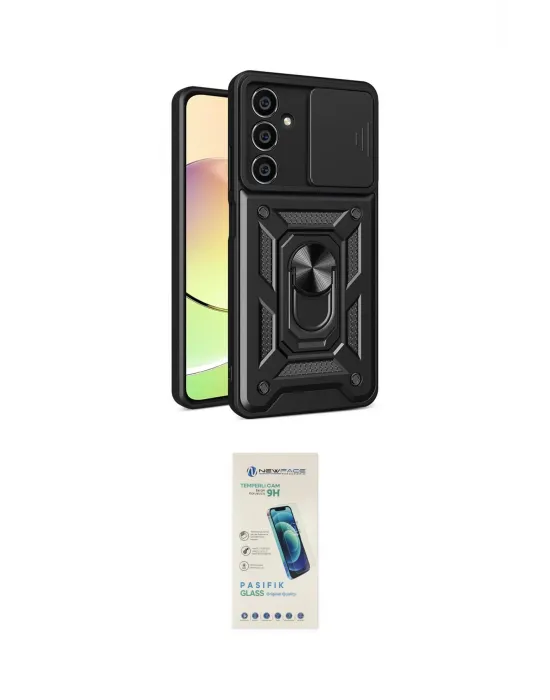 ieg™ Galaxy A05 Kılıf Ahenk Klasik - Şeffaf Pasifik Cam Ekran Koruyucu