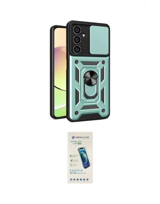 ieg™ Galaxy A05 Kılıf Ahenk Klasik - Şeffaf Pasifik Cam Ekran Koruyucu