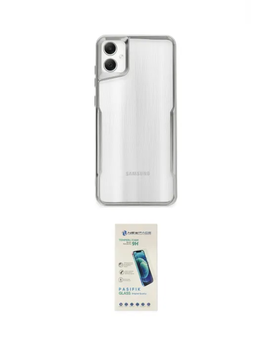 ieg™ Galaxy A05 Kılıf Akış Çizgi Koleksiyonu - Şeffaf Pasifik Cam Ekran Koruyucu