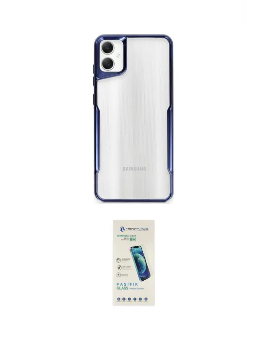 ieg™ Galaxy A05 Kılıf Akış Çizgi Koleksiyonu - Şeffaf Pasifik Cam Ekran Koruyucu