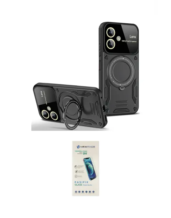 ieg™ Galaxy A05 Kılıf Kıvılcım Modern Serisi - Şeffaf Pasifik Cam Ekran Koruyucu