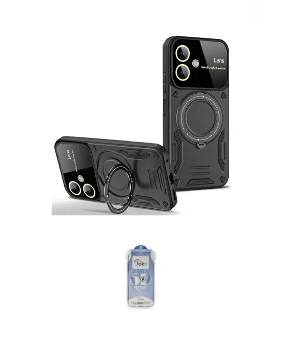 ieg™ Galaxy A05 Kılıf Kıvılcım Modern Serisi - Siyah Joko Magic 5D Cam