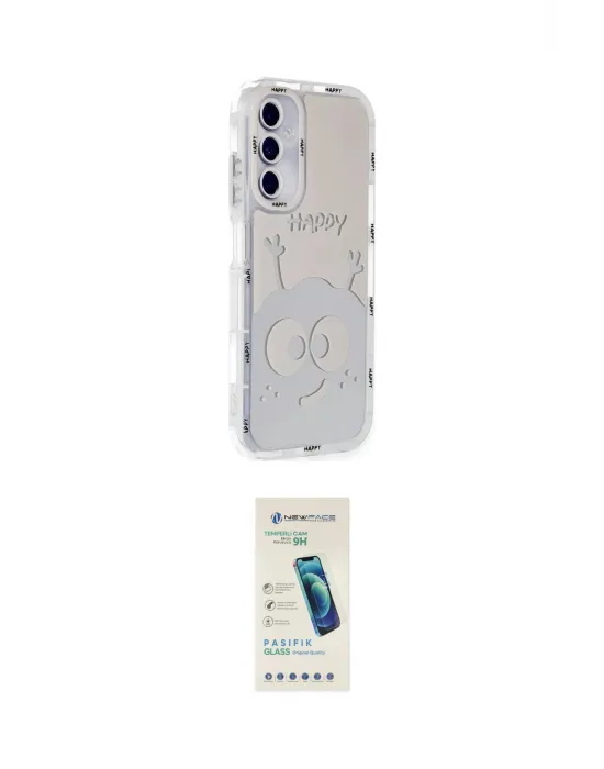ieg™ Galaxy A05S Kılıf Ahenk Modern Serisi - Şeffaf Pasifik Cam Ekran Koruyucu