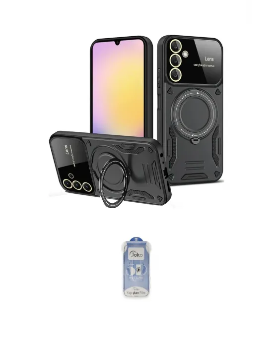 ieg™ Galaxy A05S Kılıf Kıvılcım Modern Serisi - Siyah Joko Magic 5D Cam