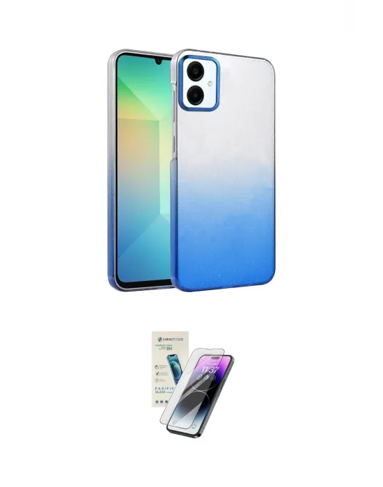 ieg™ Galaxy A06 Kılıf Kıvılcım Minimal Özel Seri - Şeffaf Pasifik Cam Ekran Koruyucu