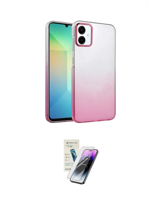 ieg™ Galaxy A06 Kılıf Kıvılcım Minimal Özel Seri - Şeffaf Pasifik Cam Ekran Koruyucu