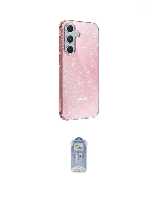 ieg™ Galaxy A14 4G Kılıf Yankı Doku Prime - Siyah Joko Magic 5D Cam