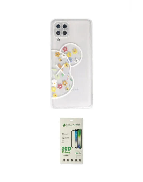 ieg™ Galaxy A22 Kılıf Eksen Asil Prime - Siyah 20D Premium Cam Ekran Koruyucu