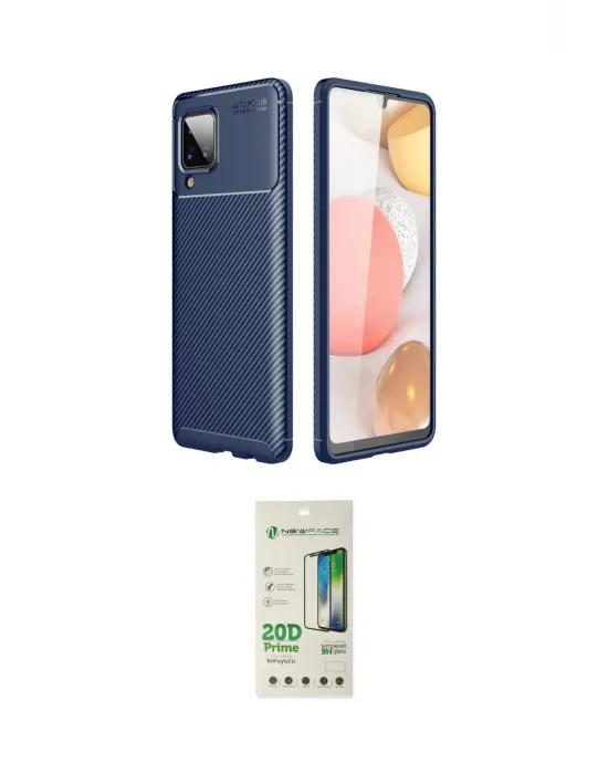 ieg™ Galaxy A22 Kılıf Eksen Form Prime - Siyah 20D Premium Cam Ekran Koruyucu