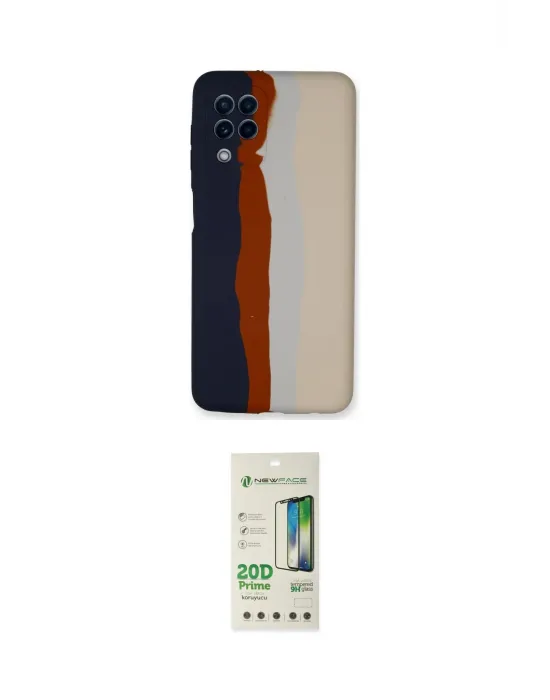 ieg™ Galaxy A22 Kılıf Yadigar Çizgi - Siyah 20D Premium Cam Ekran Koruyucu