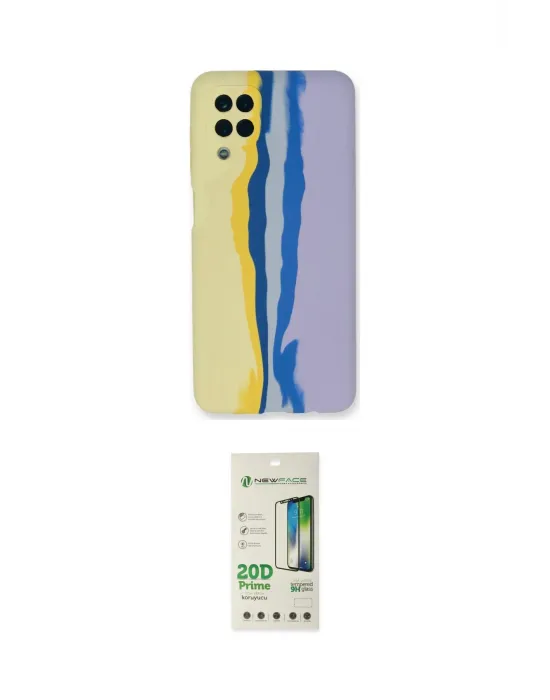 ieg™ Galaxy A22 Kılıf Yadigar Çizgi - Siyah 20D Premium Cam Ekran Koruyucu